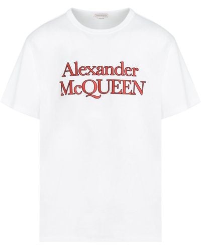Alexander McQueen Over Fit Mid Weight Cotton T Shirt - White