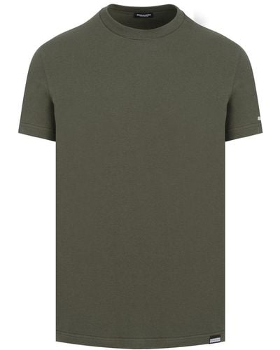 DSquared² Branded Crewneck Cotton T Shirt - Green