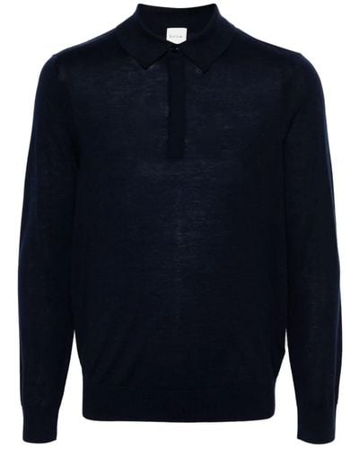 Paul Smith Knitted Polo Shirt - Blue