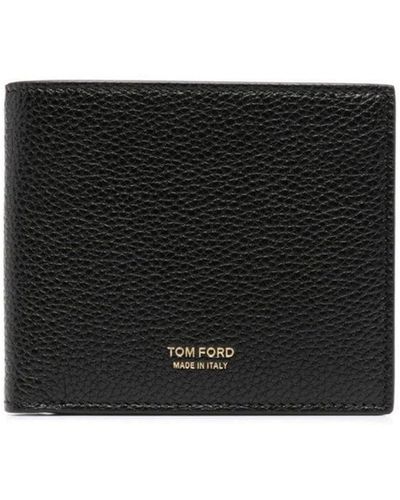 Tom Ford Soft Grain Leather T Line Classic Bifoild - Black