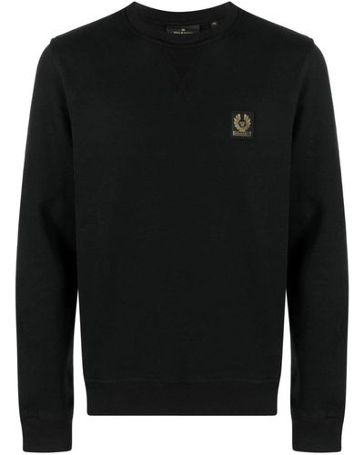 Belstaff Patch Logo Cotton Sweatshirt - Black