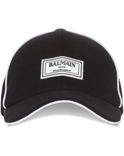 Balmain Evian Patch Logo Cap - Black
