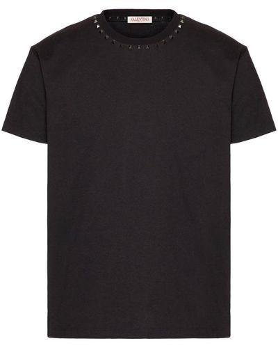 Valentino Untitled Stud T Shirt - Black