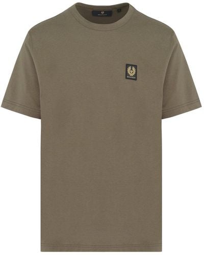Belstaff Patch Logo Cotton T Shirt - Green