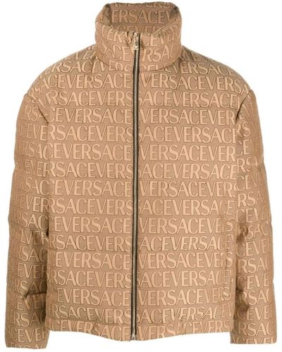 Versace All Over Down Jacket - Brown