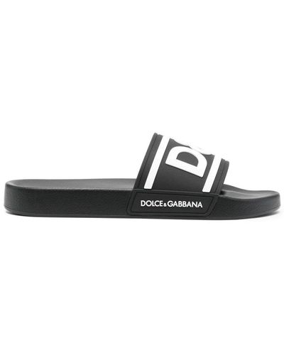 Dolce & Gabbana D&g Branded Pool Sliders - Black