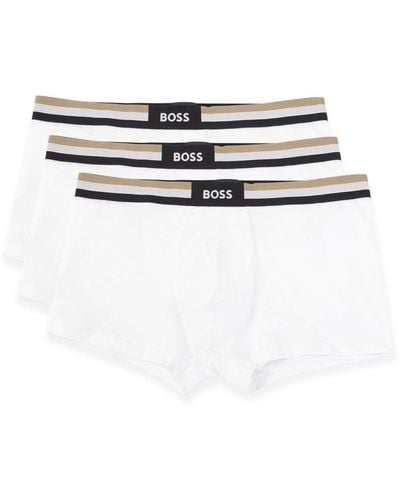BOSS Trunk 3 Pack Boxer Shorts - White