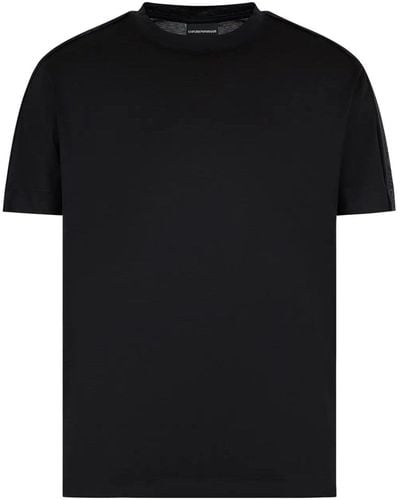 Emporio Armani Tape Logo T Shirt - Black