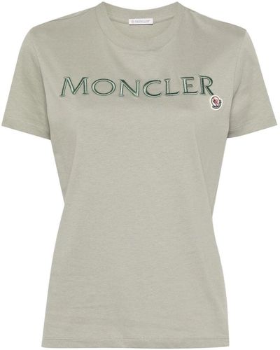 Moncler Branded Cotton T Shirt - Green