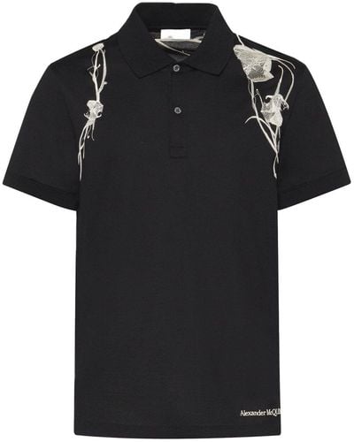 Alexander McQueen Printed Harness Polo Shirt - Black