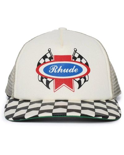 Rhude Chevron Rally Trucker Hat - White