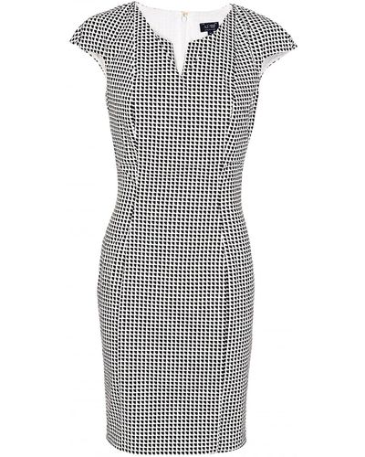 Armani Jeans Optical Print Fitted Shift Dress - White