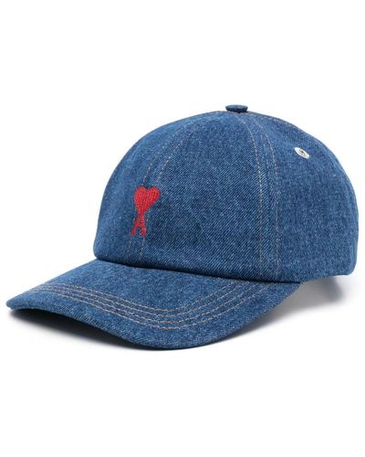Ami Paris Red Adc Embroidery Cap - Blue