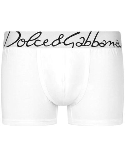 Dolce & Gabbana Oversize Logo Waistband Boxers - White