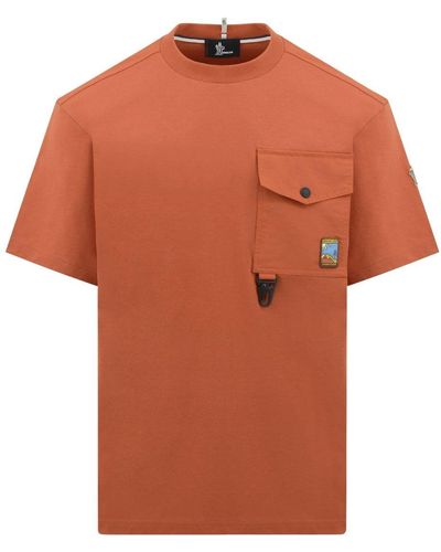 3 MONCLER GRENOBLE Pocket T Shirt - Orange