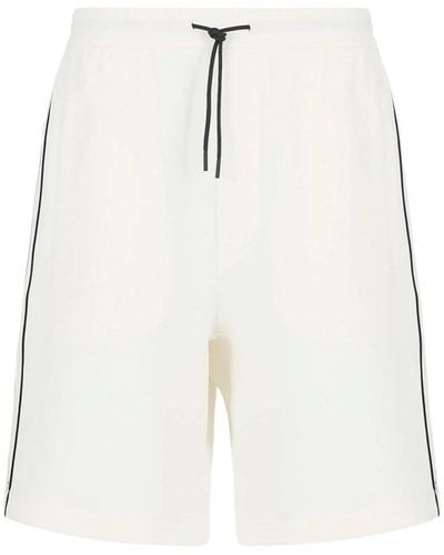 Emporio Armani Tape Logo Shorts - White