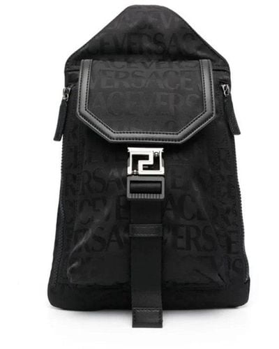 Versace One Shoulder Nylon Bag - Black