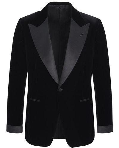 Tom Ford Velvet Shelton Evening Jacket - Black