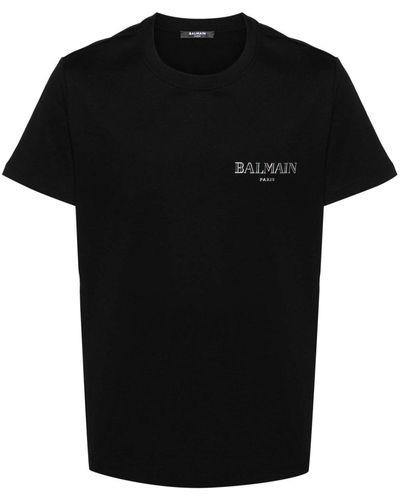 Balmain Vintage Logo Tshirt Classic Fit - Black