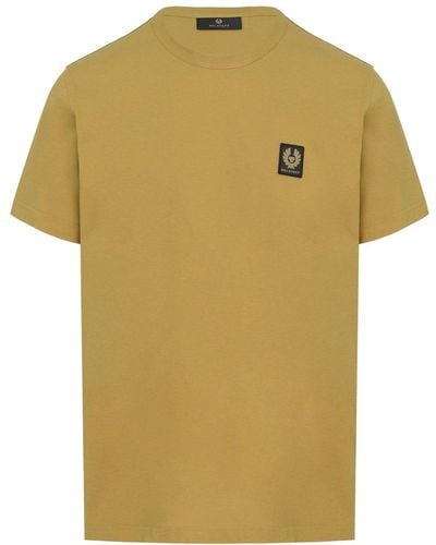 Belstaff Patch Logo Cotton T Shirt - Yellow