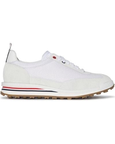 Thom Browne Tech Runner In Fine Suede - White