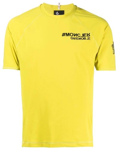 3 MONCLER GRENOBLE Branded Cotton T Shirt - Yellow