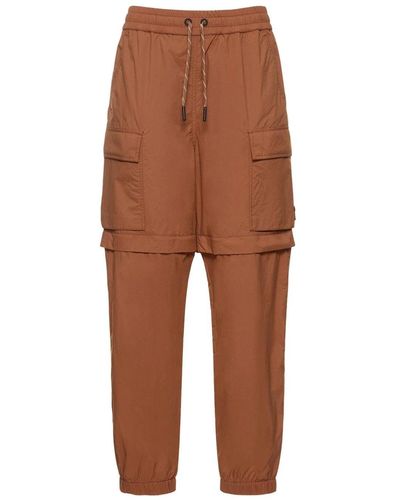 3 MONCLER GRENOBLE Cuffed Cargo Trousers - Brown