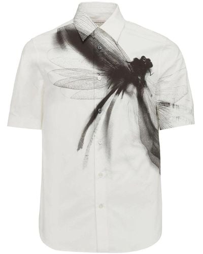 Alexander McQueen Dragonfly Printed Shirt - Grey