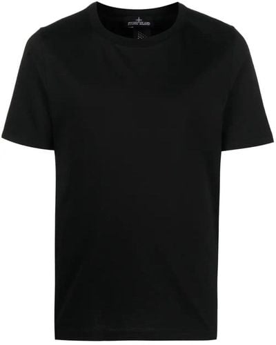Stone Island Shadow Project Tab Branding Cotton T Shirt - Black