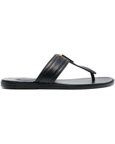 Tom Ford Smooth Leather Brighton Sandals - Black
