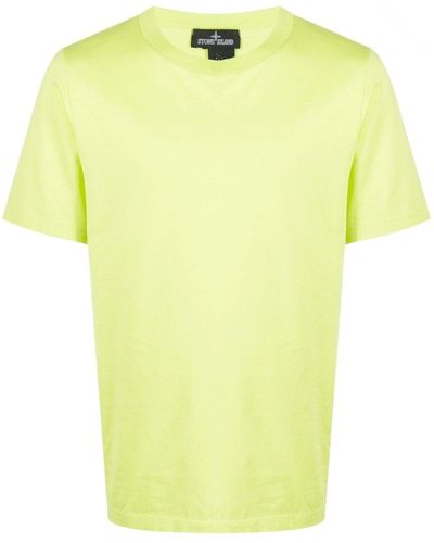 Stone Island Shadow Project Tab Branding Cotton T Shirt - Yellow