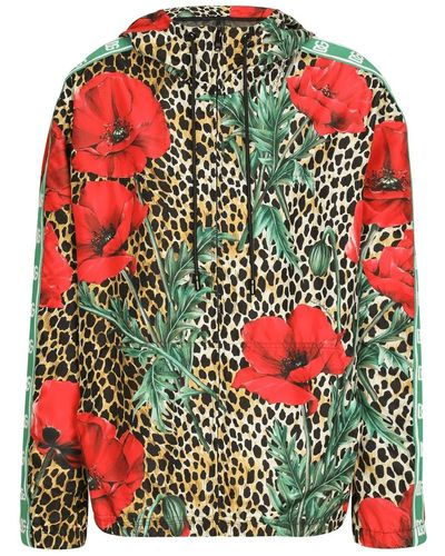 Dolce & Gabbana Leopard Overlay Windbreaker - Multicolour