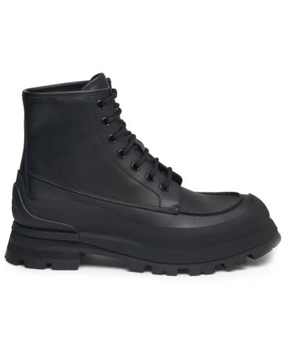 Alexander McQueen Winter Leather Boots - Black