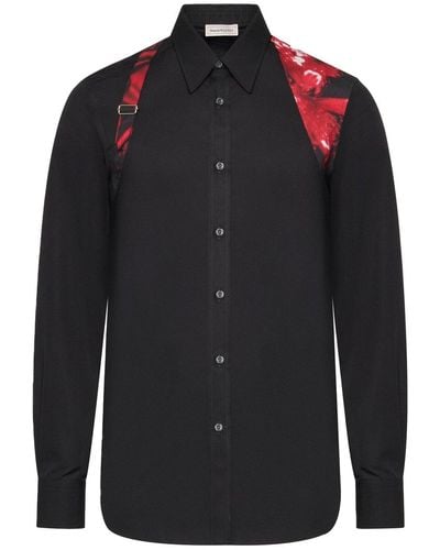 Alexander McQueen Cotton Poplin Harness Shirt - Black