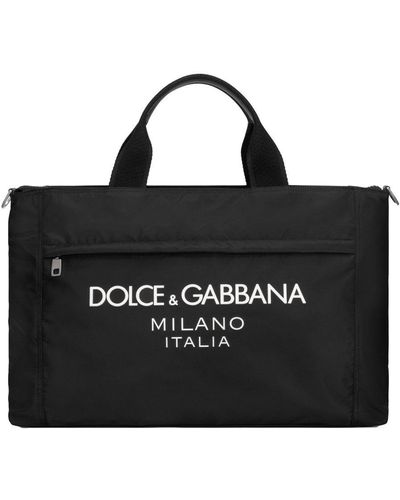 Dolce & Gabbana Logo Embellished Weekend Bag - Black