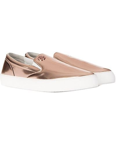 Armani Jeans Rose Gold Trainer - Pink