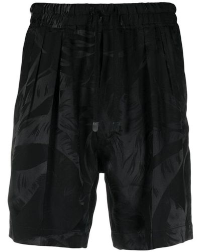 Tom Ford Floral Jacquard Pleat Shorts - Black