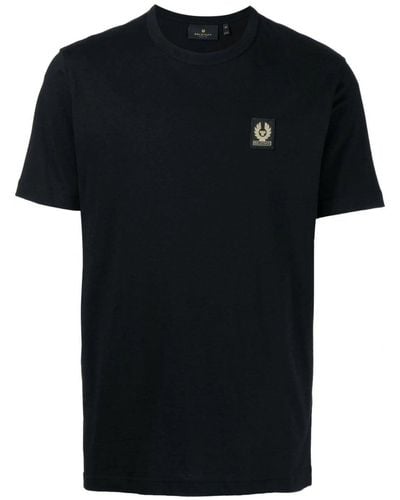 Belstaff Patch Logo Cotton T Shirt - Black