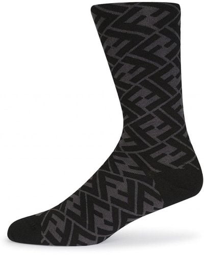 Fendi Woven Ff Socks - Black