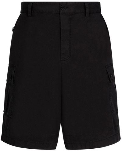 Dolce & Gabbana Cotton Cargo Shorts - Black