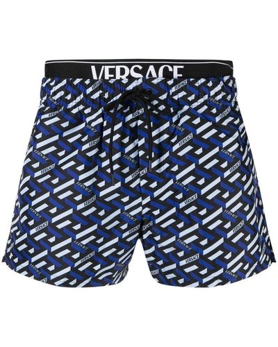 Versace Monogram Swimshorts - Blue