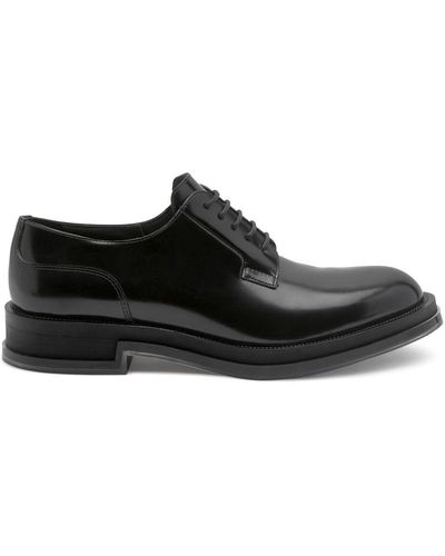 Alexander McQueen Leather Derby Lace Up Shoes - Black