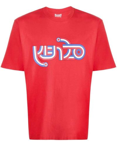 KENZO Swirl Logo T Shirt - Red