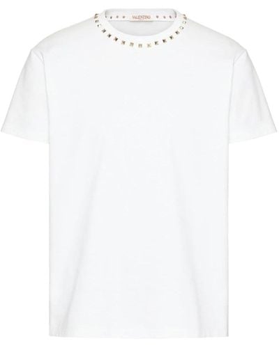 Valentino Black Untitled Stud T Shirt - White