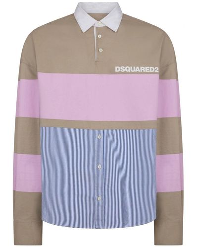 DSquared² Hybrid Oversize Rugby Shirt - Pink