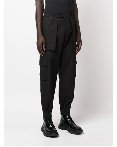 Alexander McQueen Cotton Cargo Trousers - Black