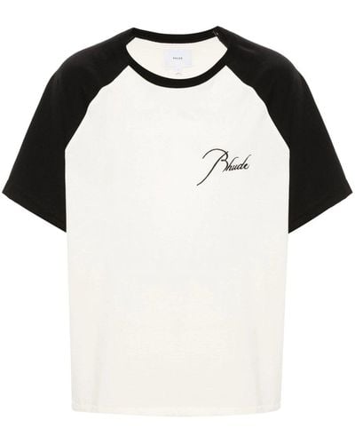 Rhude Raglan Cotton T Shirt - Black