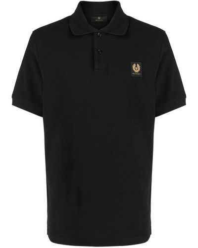 Belstaff Patch Logo Cotton Polo Shirt - Black