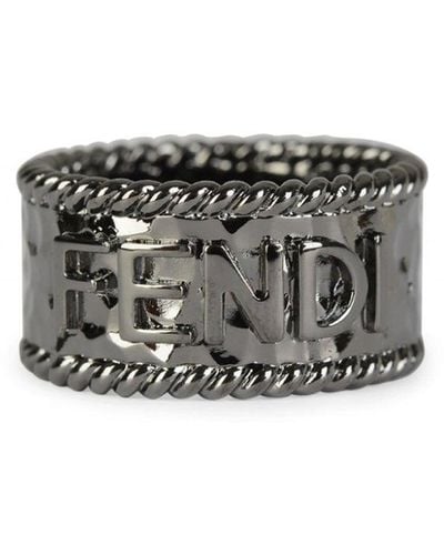 Fendi Signature Logo Ring - Grey