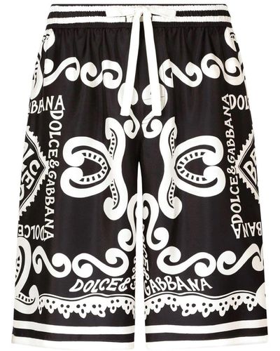 Dolce & Gabbana Marina Print Shorts - Black